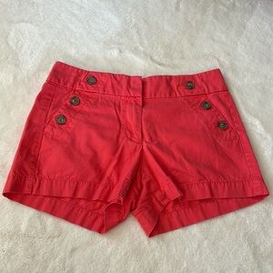 LOFT coral button detail shorts